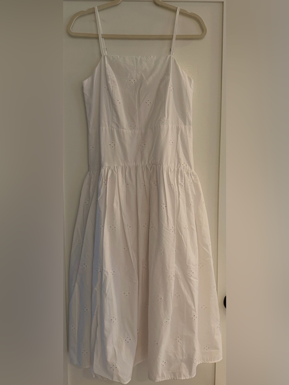 Free Assembly Drop Waist White Sundress with Adjustable Straps | Size XSmall